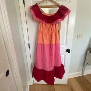 Colorful off the shoulder dress